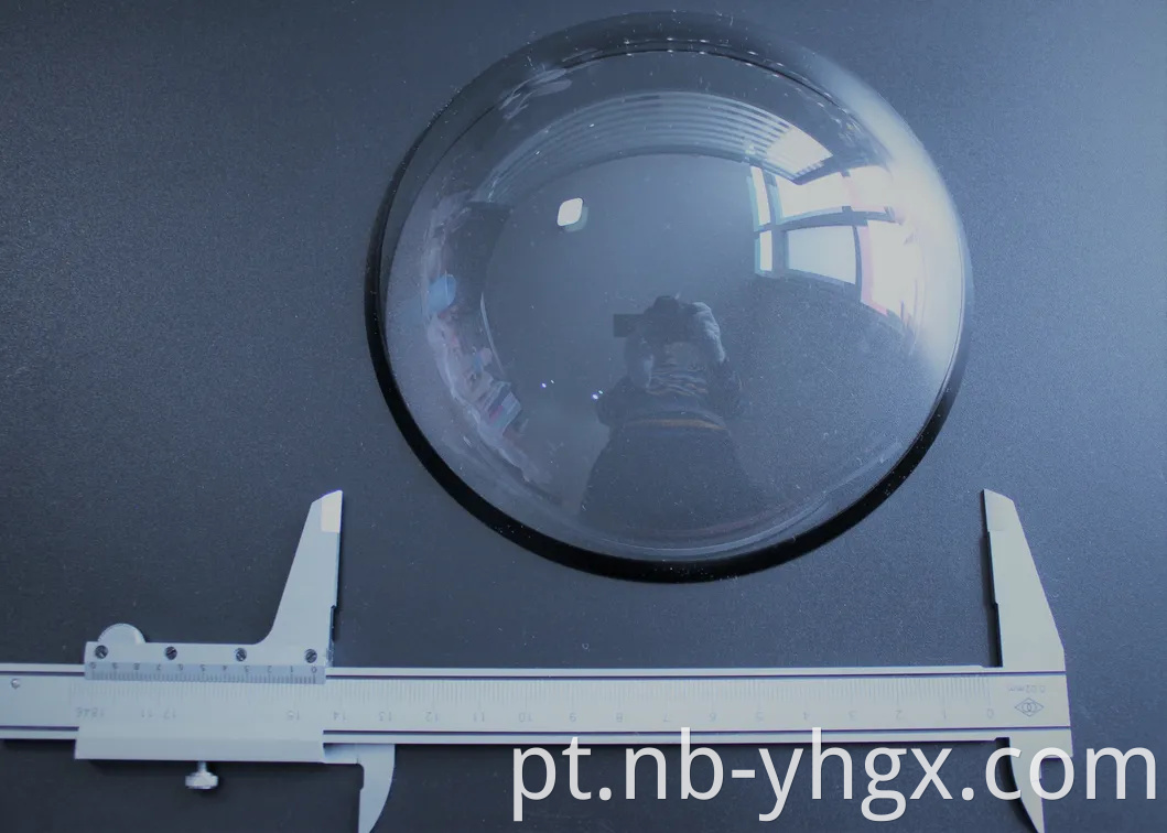 Lente domo de 8'' de diâmetro com revestimento anti-reflexo